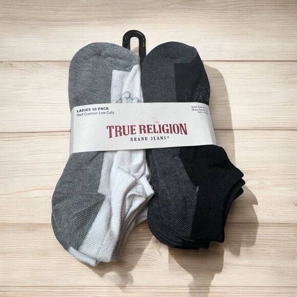 NWT True Religion Low Cut Socks 10 Pack - Picture 1 of 2